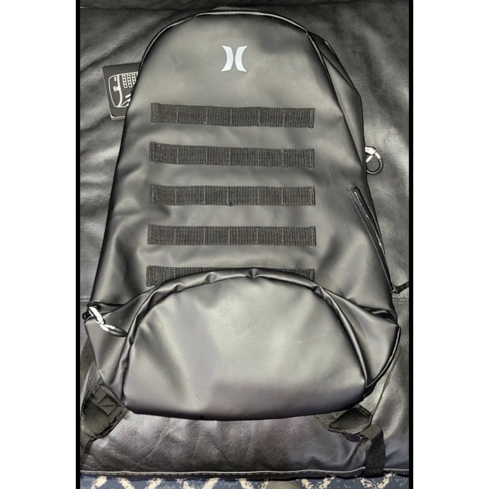 NWT Hurley Black Renegade II Backpack Mens OS Water Resistant Tactical Surf Bag - Picture 3 of 12